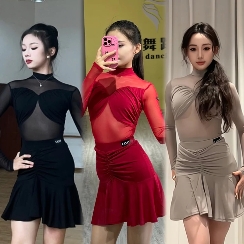 

Adults Dancing Training Suit Women Latin Dance Performance Costume Female Salsa Ballroom Dance Competition Clothes SL14122