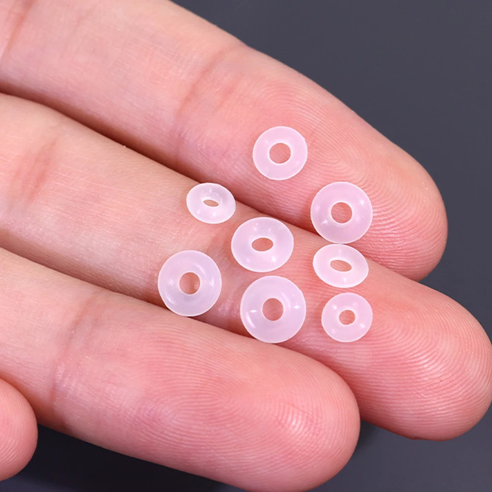 50 Stück Silikon-O-Ring-Heilscheiben, flache Abstandshalter-Unterlegscheiben gegen Hyperplasie für Ohrringe, Körperpiercing, Schmuckherstellung – Detail 5