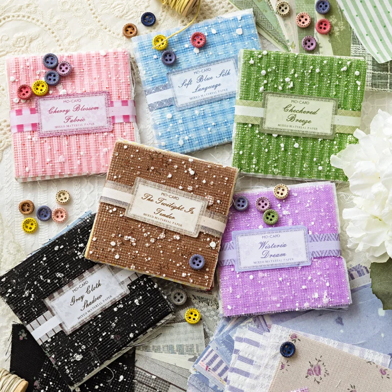 Mr Paper 36pcs Mixed Material Paper for Cloth Between Romance Journal Scrapbooking Supplies Material Labels paper