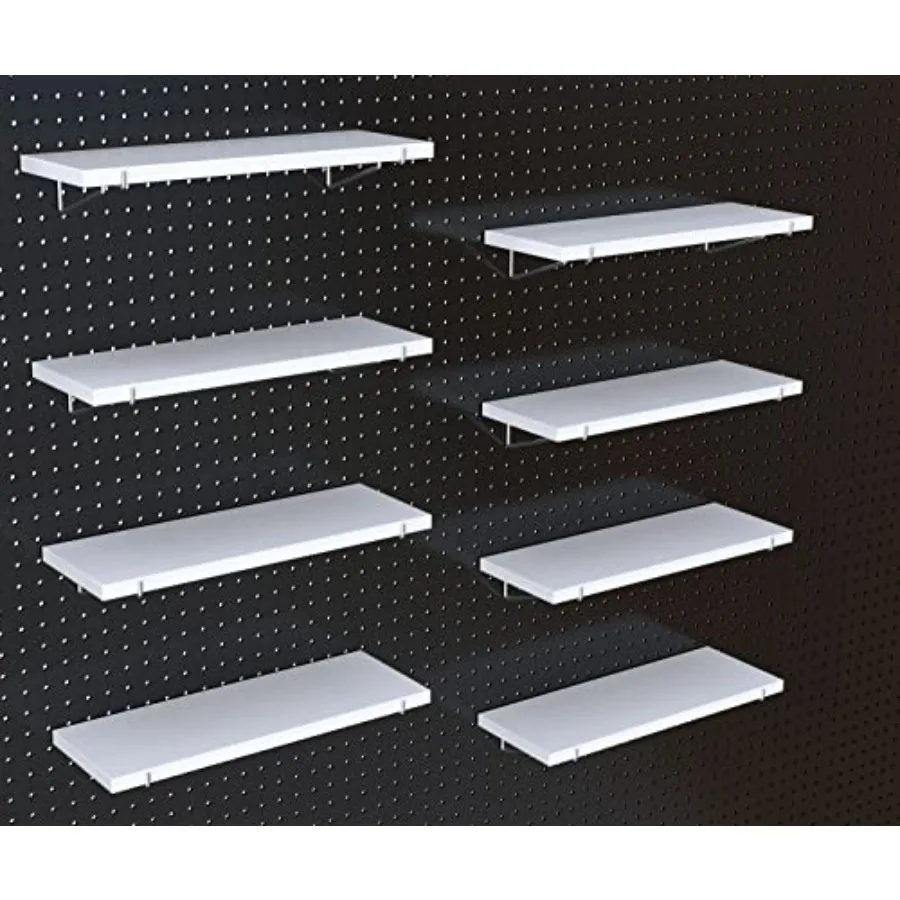 

Heavy Duty Pegboard Accessories Pegboard Shelves Value Kit16 Pack Pegboard Shelf Brackets and 8 Pack Peg Board Shelves Included