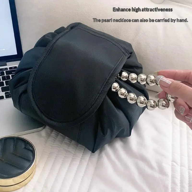 Women Drawstring Cosmetic Bag Travel Storage Makeup Bag Portable Waterproof Toiletry Case
