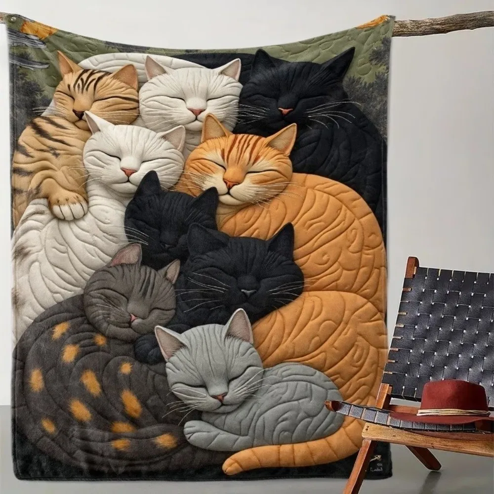 Cartoon Print Nap Blanket Soft Creative Pattern All Season Blanket Lightweight Machine Washable Decorative Throw Blanket