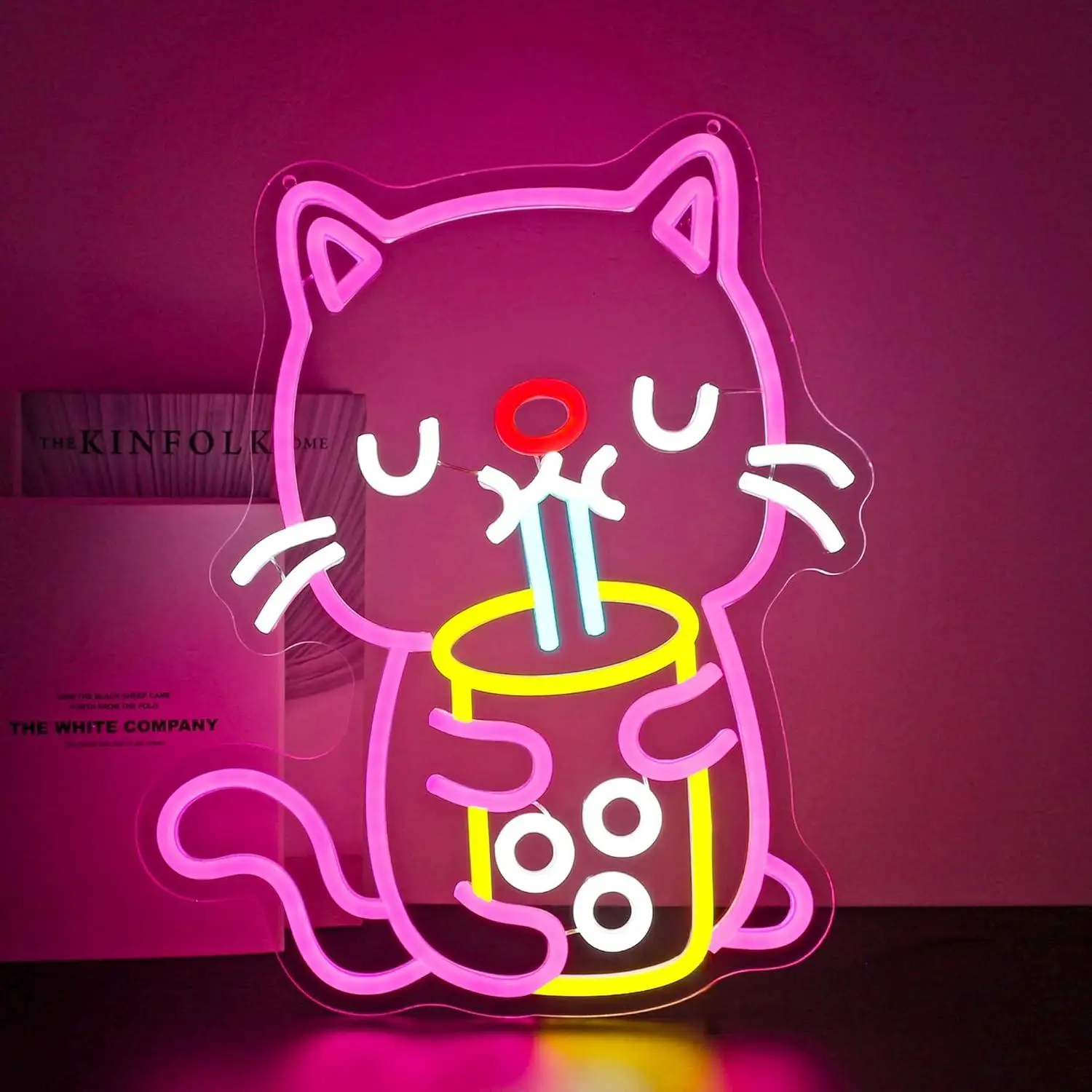 

Cat Boba Tea Neon Sign USB Dimmab LED Lights for Bedroom Club Party Bar Shop Gaming Room Decoration Room Accessories Gifts