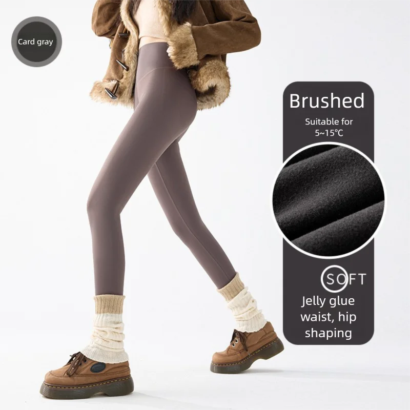 Winter Warm Brushed Shark Leggings for Women High Waist Tummy Control Seamless Butt Lift Casual Pants Outdoor Sports Tights
