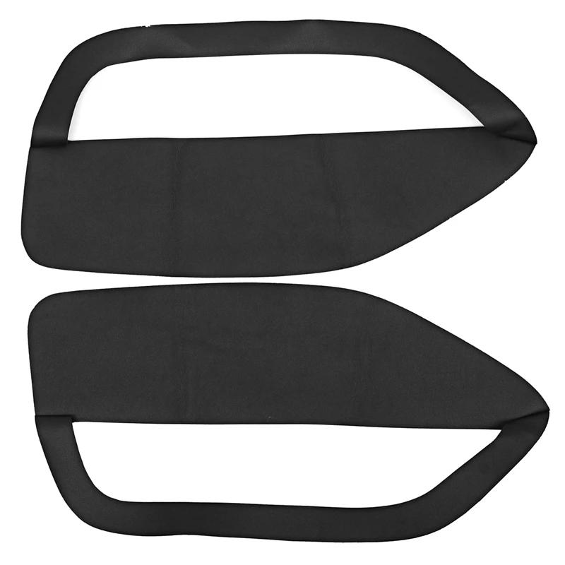 2Pcs Door Panel Insert Cards Cover Black Synthetic Leather Black Fit For Ford For Mustang 05-09 Front Door Plate Parts