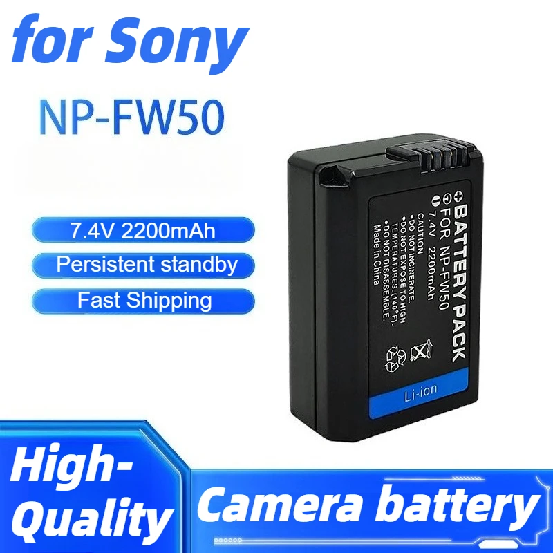 

2PCS/LOT NP-FW50 NPFW50 Camera Battery+Charger for Sony ZV-E10 A7 A7R A7RII A7II A7SII A7S A6300 A6400 A6500 RX10