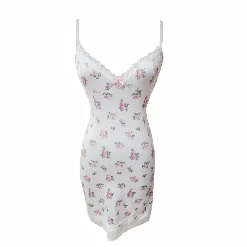 Dress Small floral contrasting lace low cut suspender, hip hugging short skirt Casual women's dresses one pieces xxx sex shop