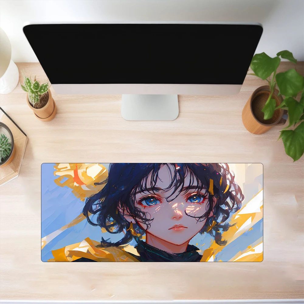 

Comic book girl gaming accessories anime mouse pad table rug Table mat Rug yellow