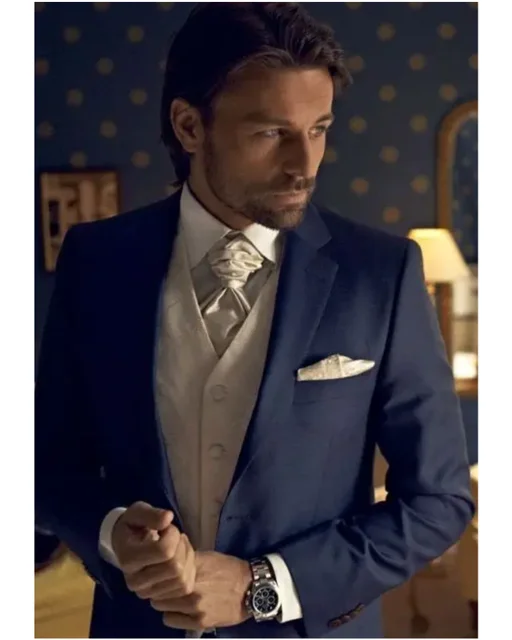 Navy Blue Suits For Men 3 Pieces Italian Style Groom Tuxedos Wedding Prom Slim Fit Man Suit Best Man Groomsman Wear Blazer Terno AliExpress