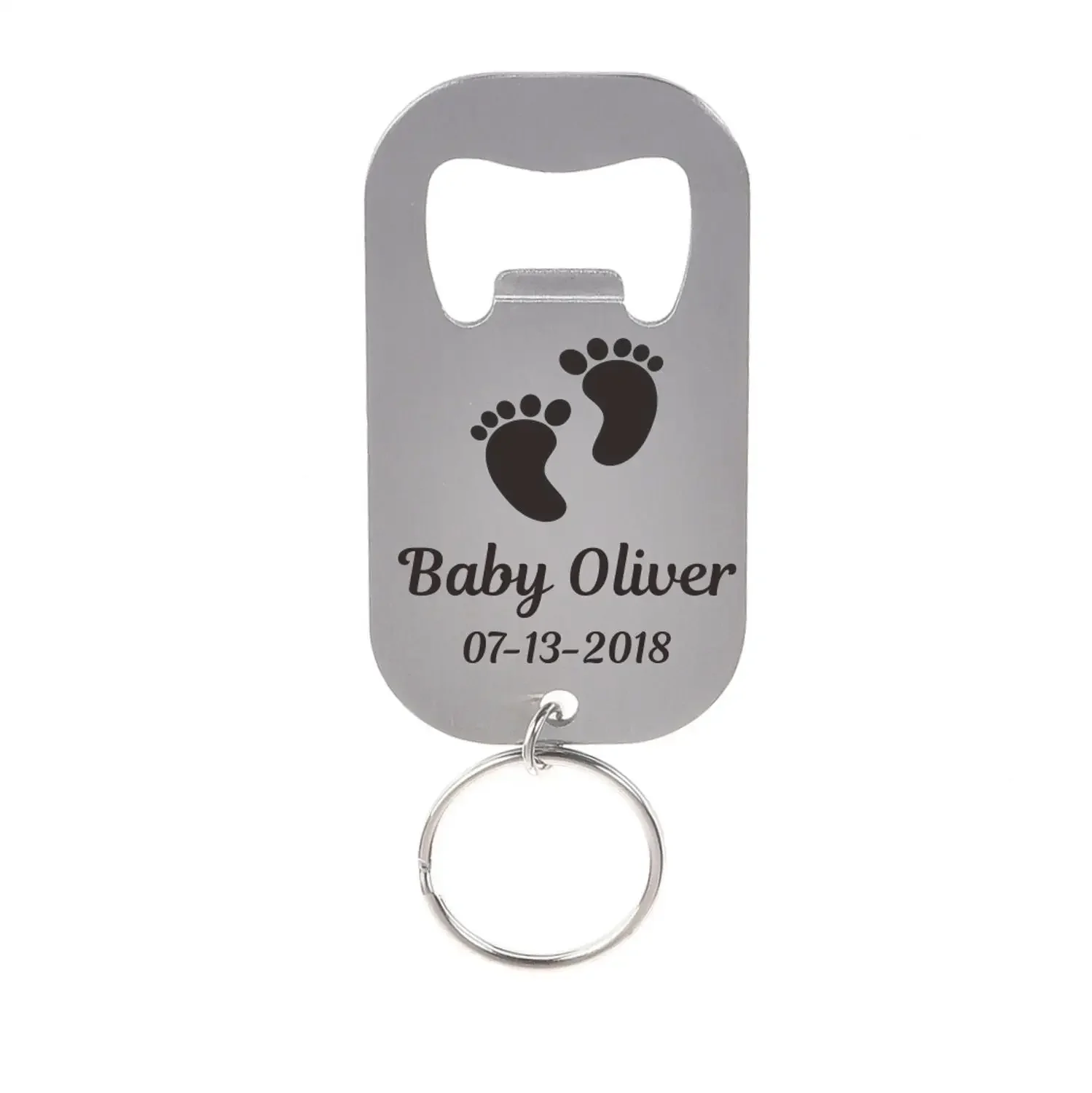 50Pcs Personalized Engraved Stainless Steel Beer Bottle Openers Keychains Keyrings Wedding Decor Party Gift Favor