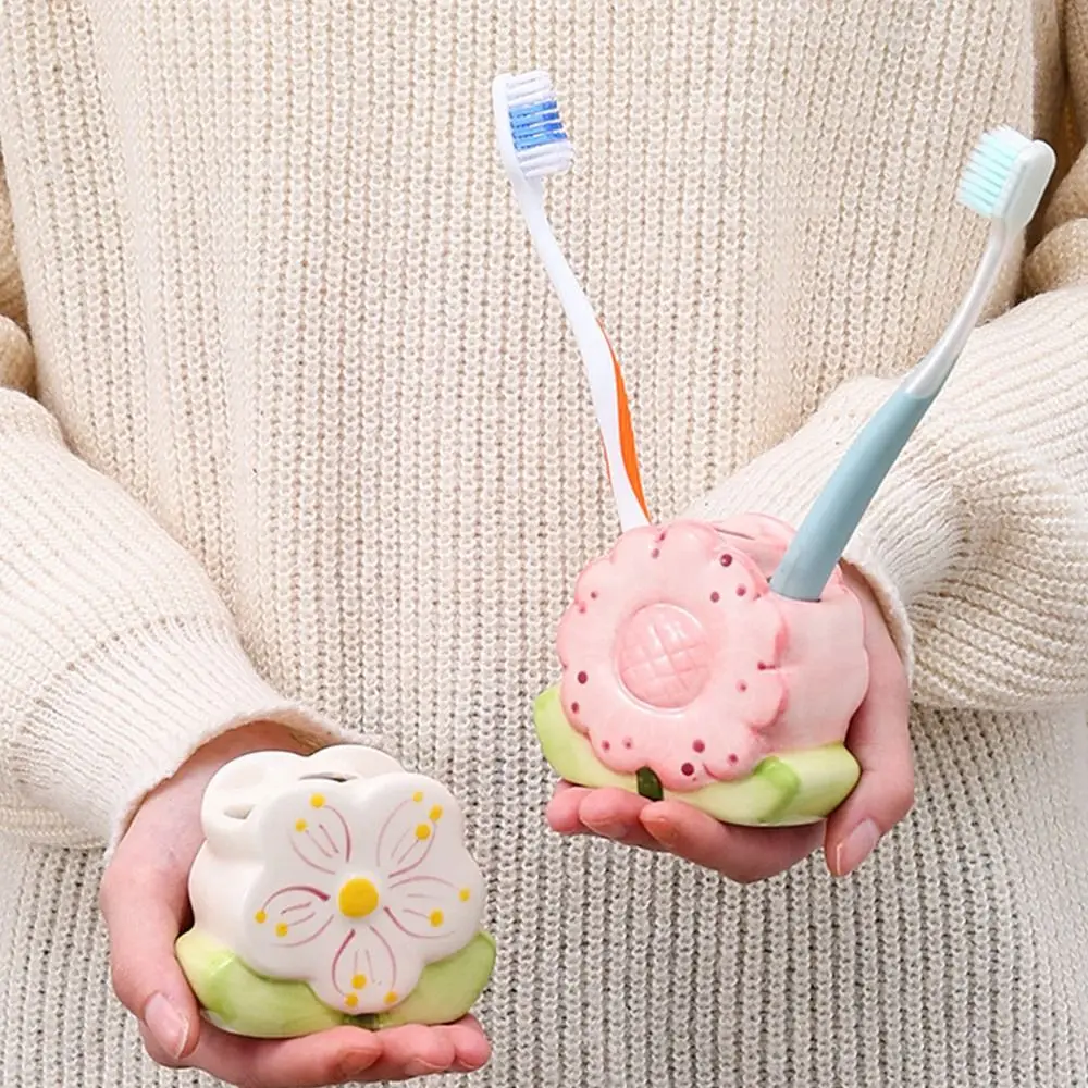 Ceramic Flower Makeup Brush Storage Bucket Table Storage Pen Container Tulip Pen Holder Tulip Flower Ceramic Make Up Organizer