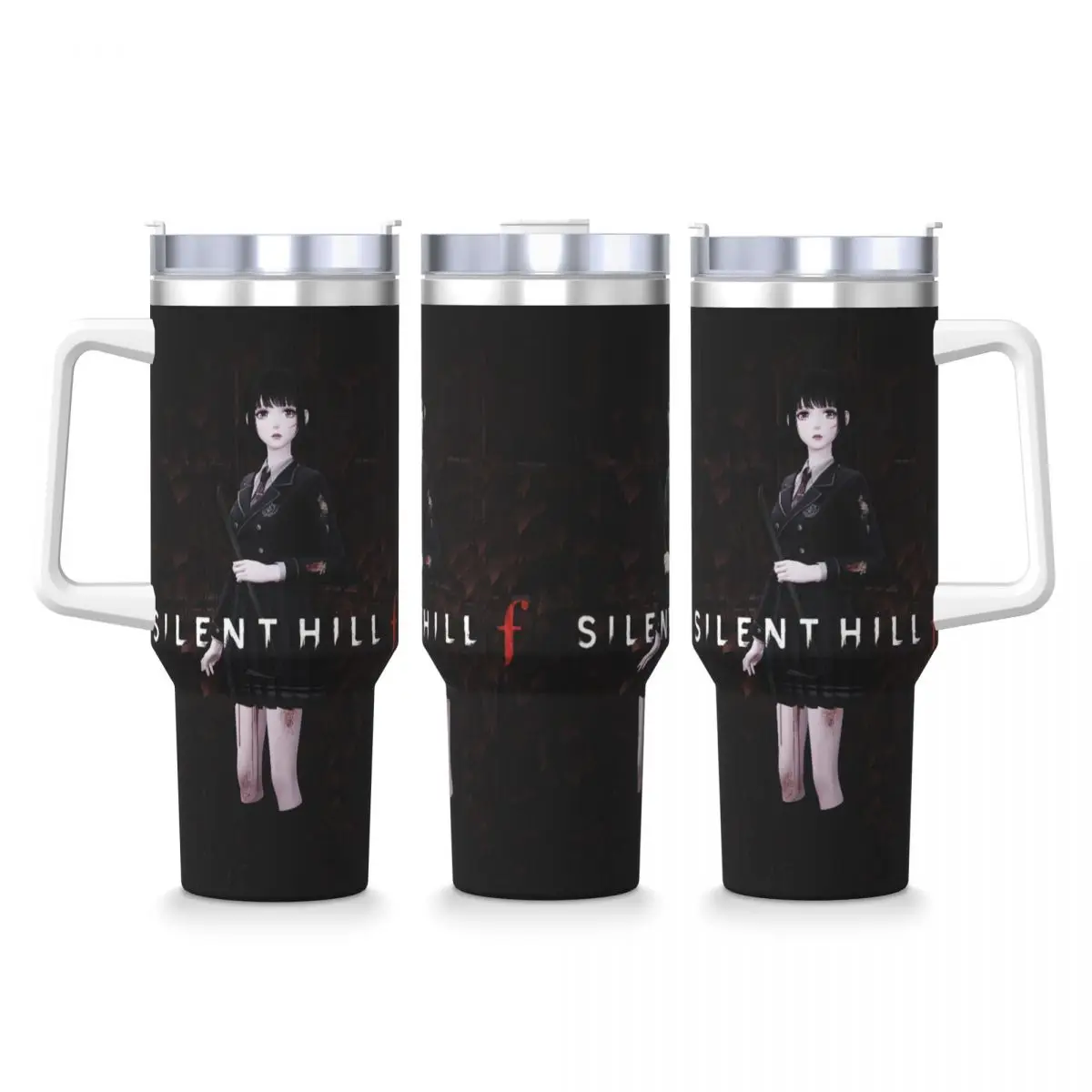 

Shimizu Hinako Silent Hill F Стакан из нержавеющей стали Пляжные автомобильные кружки 40 унций Термочашки Сохранение тепла Горячие напитки Бутылка для воды