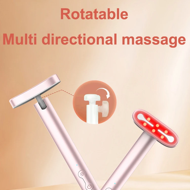 Dispositivo di bellezza EMS Microcorrente 520NM - 90 °   Testa girevole, dock di ricarica: sollevamento occhi viso collo stringe antietà