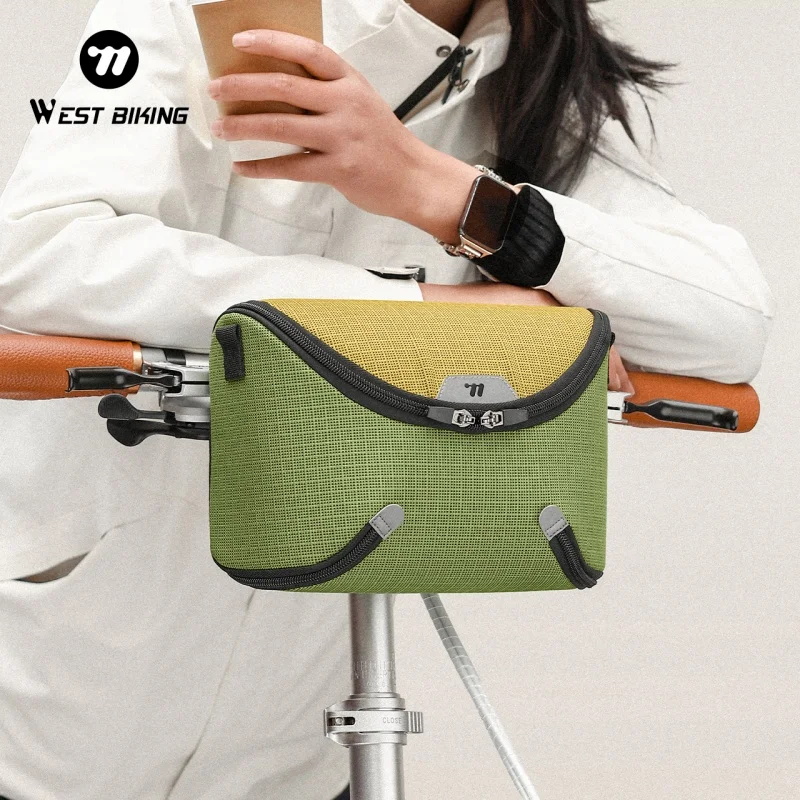 

WEST BIKING 2-in-1 Cycling Bag One-Piece Handlebar Bag 3L Capacity Reflective Bag for Urban Commuting Mountain Road Folding Bike