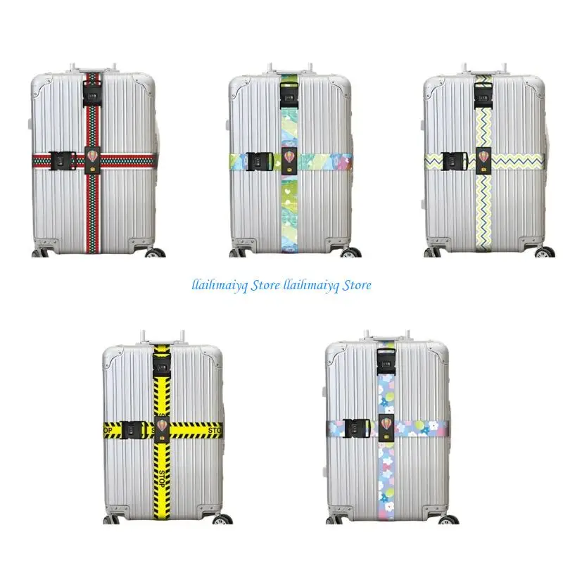 

573B Printed Luggage Tie Down Straps with Password Lock Protect Your Valuables During Travel