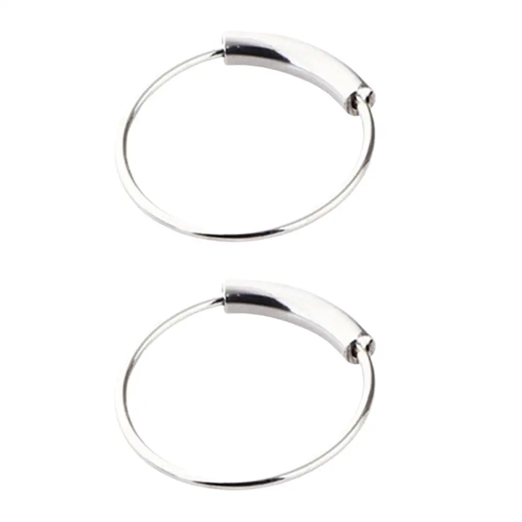 2-6pack 2pcs Nose Ring Nose Hoop Tragus Ear Piercing Steel Ring 6mm Silver