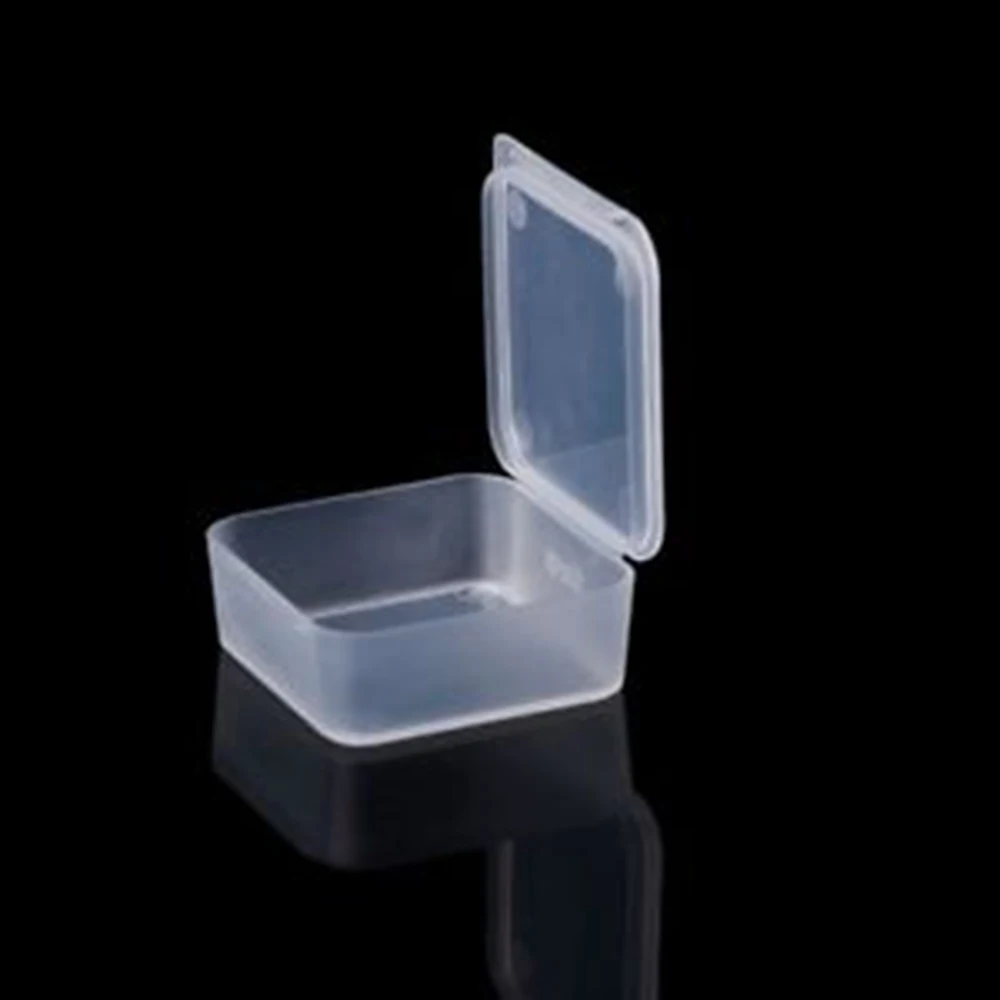 Mini Square Plastic Transparent Storage Box for Sundries Beads Pill Earring Organizer Container Jewelry Packaging Box Wholesale