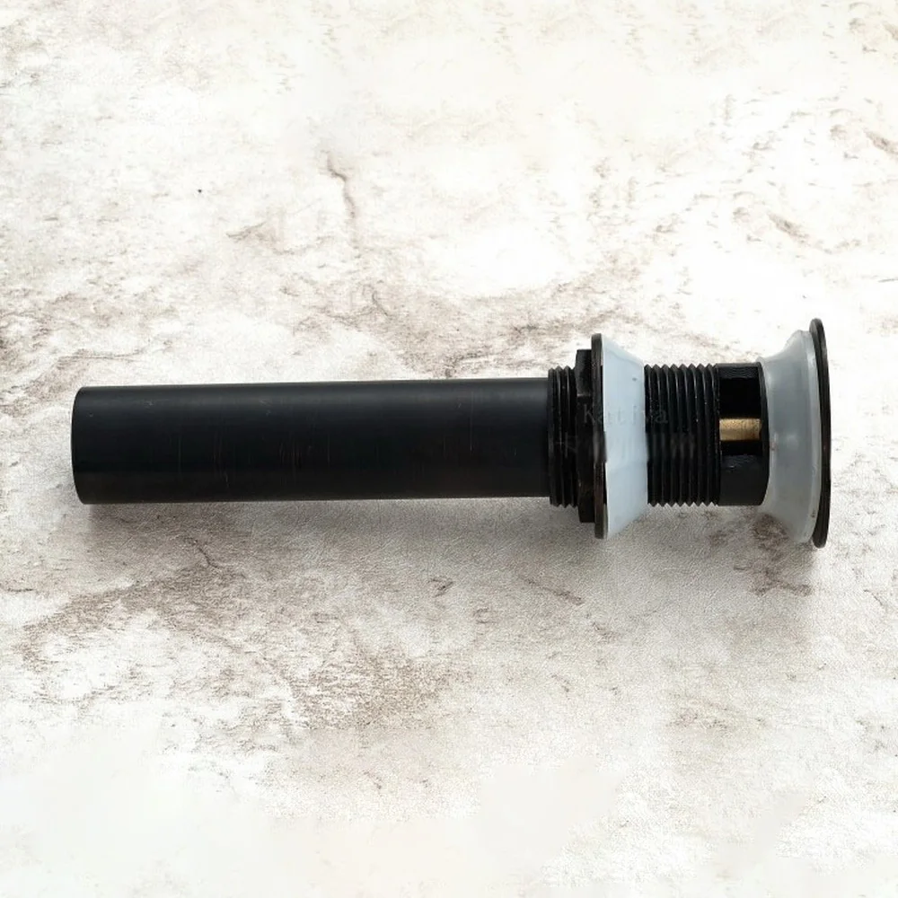 

Black Brass Small Round Cap Pop Up Bathroom Sink Basin Waste / Drain With Overflow Bathroom Accessory msd018