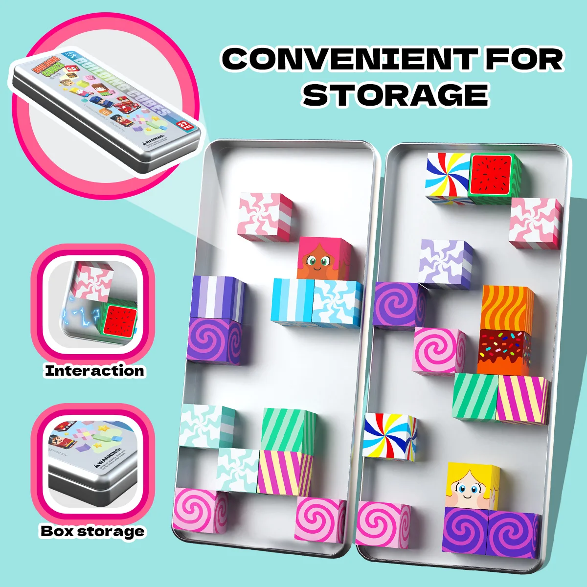 27 Uds. Bloques de construcción magnéticos de Castillo de dulces, bloques de construcción de azulejos magnéticos, juguetes para niños y niñas, regalos ideales de Navidad y Halloween