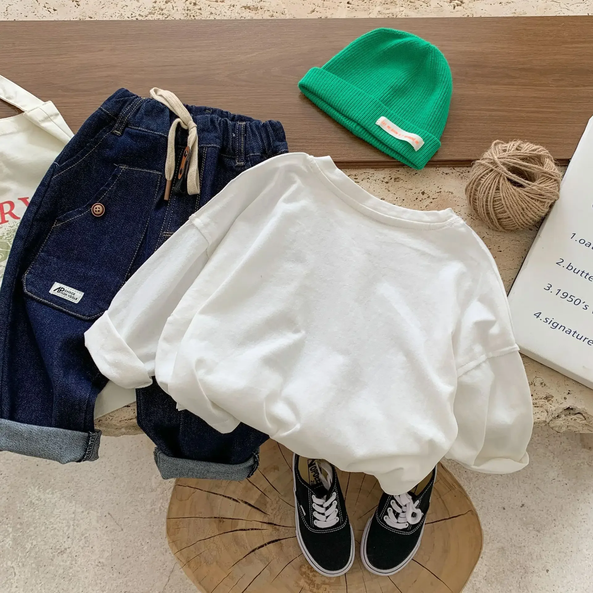 الفتيان الفتيات الأطفال قميص طويل الأكمام ملابس ربيع الخريف 2-7Y الاطفال القطن تي شيرت بلون عادية الأساسية قاع الأعلى #5