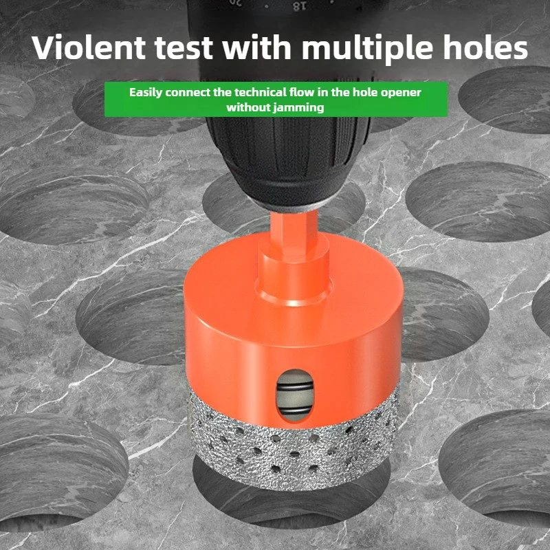 BAOLIAN Automatic Discharge of Waste Material Hole Saw Hexagonal Shank Brazed Dry Ceramic Tile Diamond Drill Bit