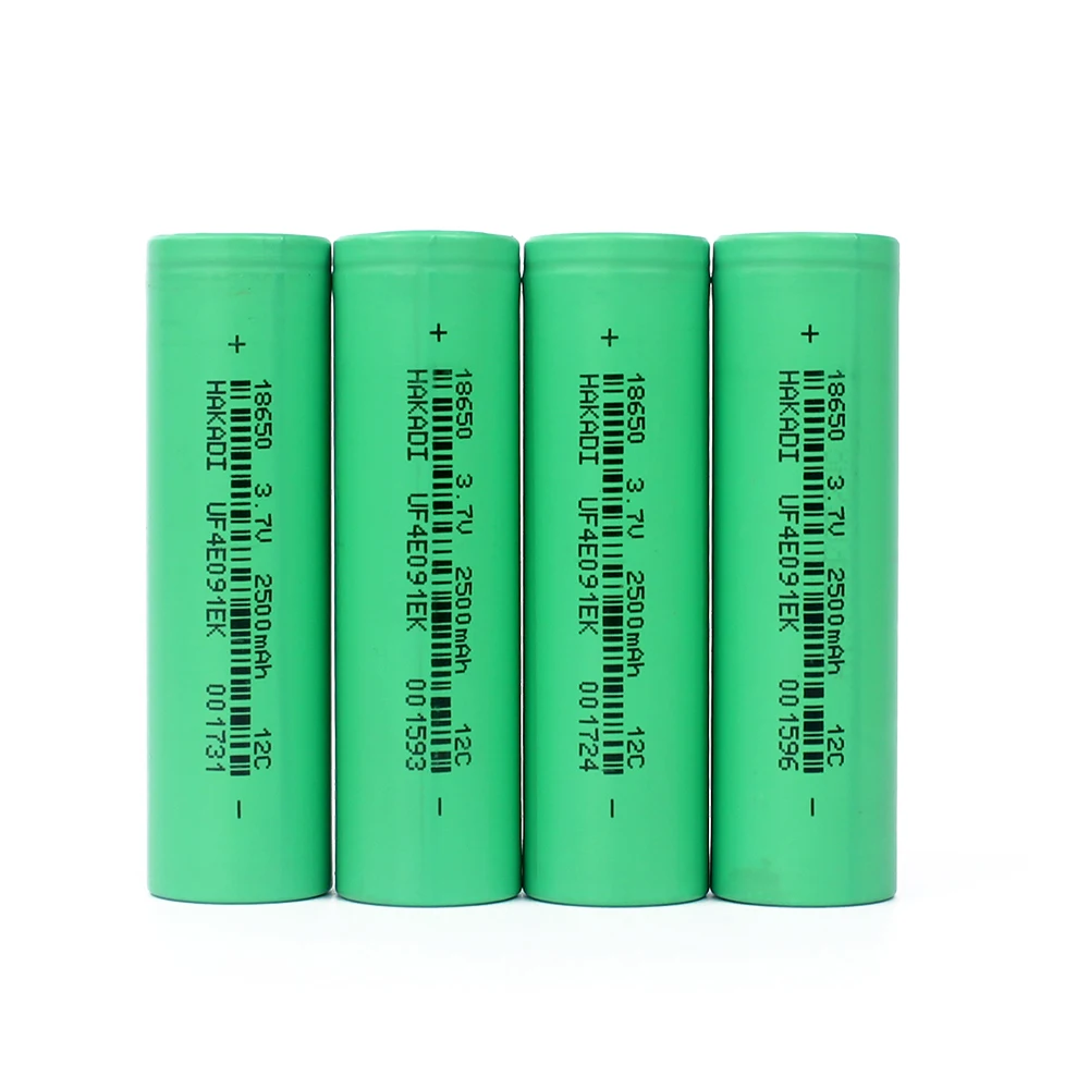 HAKADI 3.7V 2500mah Rechargeable 18650 Lithium-ion Batteries 30A High Rate Discharge For E-cigatare Electric Drill Powe Bank