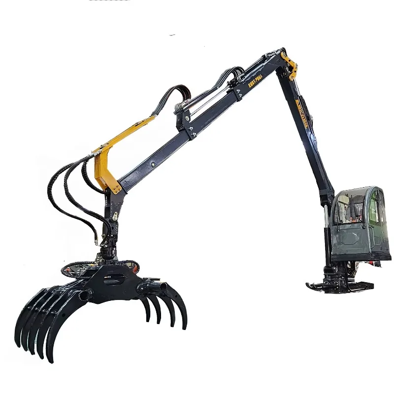 Customized Forestry Machine Timber Log Grab Crane Log Truck Trailer Trash Scrap Handling Equipment For Sale