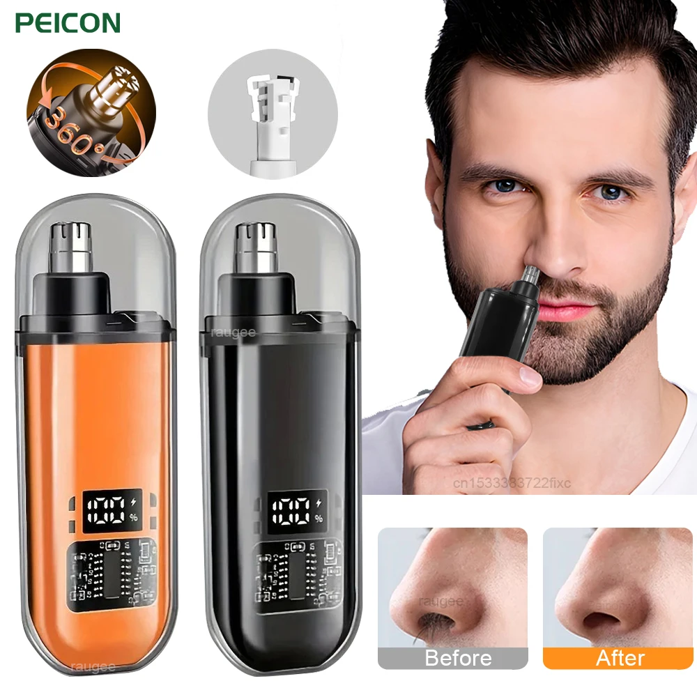 Portable Electric Ear & Nose Hair Trimmer, USB Rechargeable Mini Clipper, Multifunctional Haircut Grooming Machine for Men
