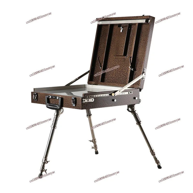 

Outdoor Oil Painting Box Multifunctional Folding Portable New Steel Aluminum Painting Aluminum Alloy Leg Painting Box