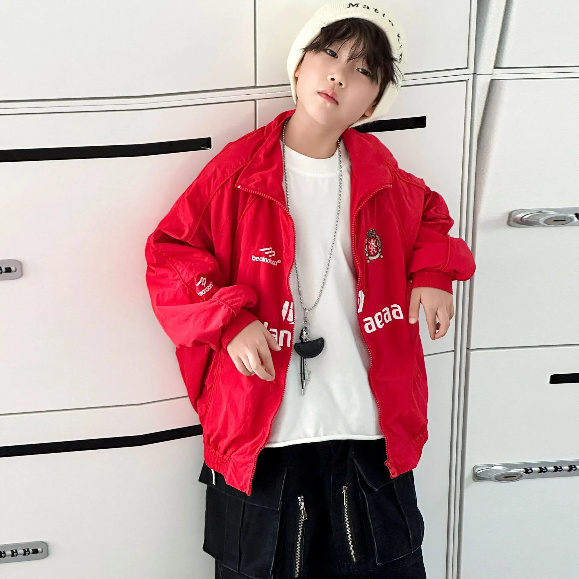 

Children Clothes Boys Jacket Autumn 2025 New Korean Style Loose Cool Casual Fashionable Boys Handsome Simple Jacket