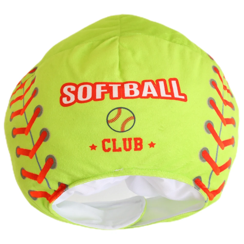 

Softball Themed Headgear Party Decorative Hat Funny Stuffed Hat Photo Props Green Color One Costume Prop Pc