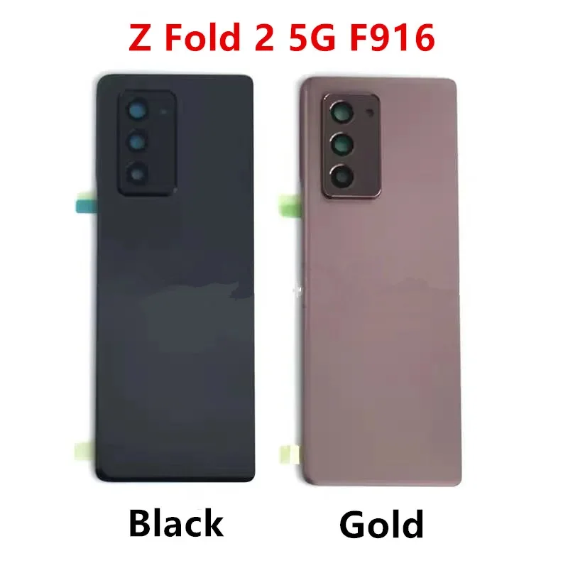 Housing For Samsung Galaxy Z Fold 3 2 5G F900 F907 F926 F916 Glass Battery Back Cover Repair Replace Door Rear Case + Camera Len