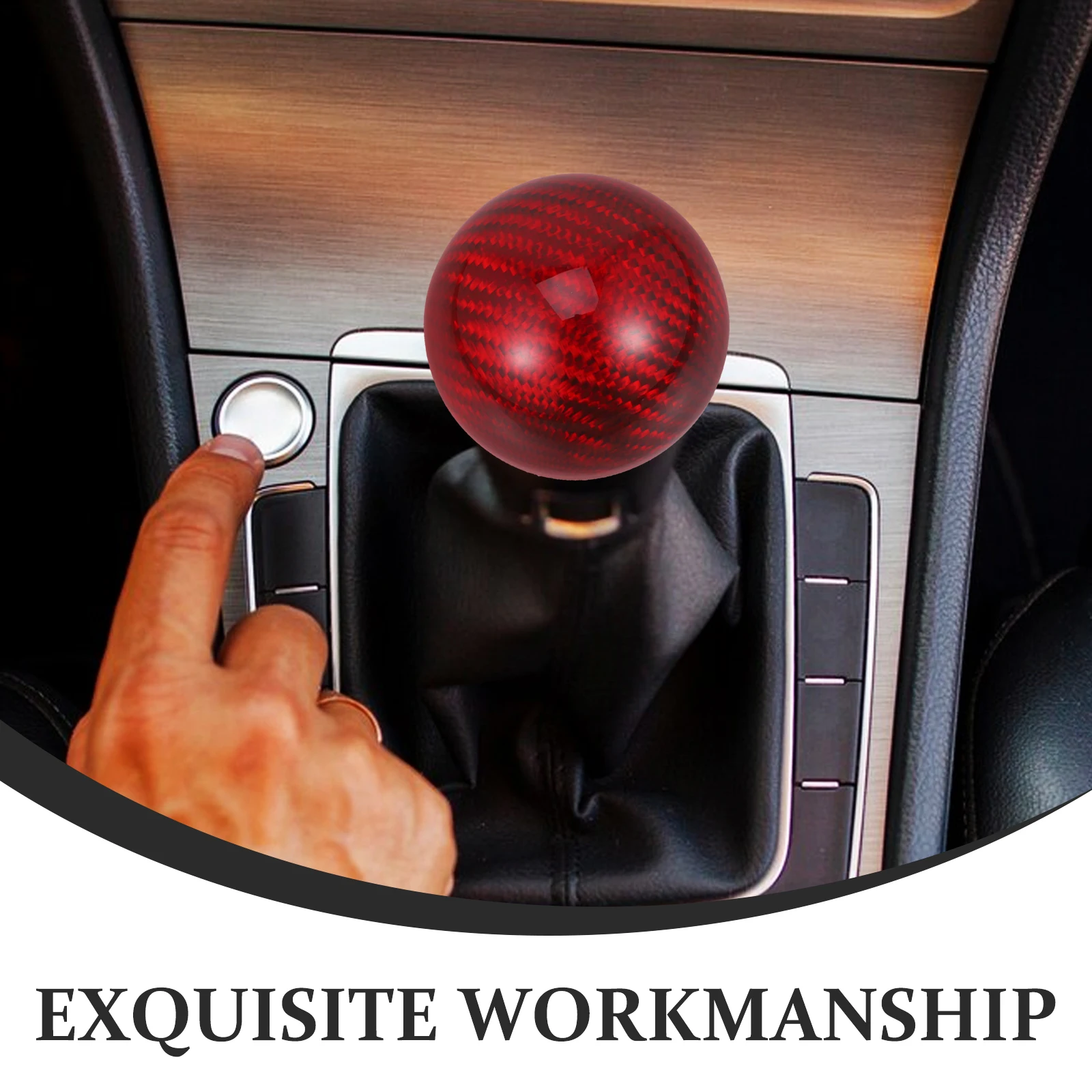 

Carbon Fiber Gear Head Shift Knob Universal Lever Replacement Aluminum Alloy Manual Knobs for Automatic Vehicles Round