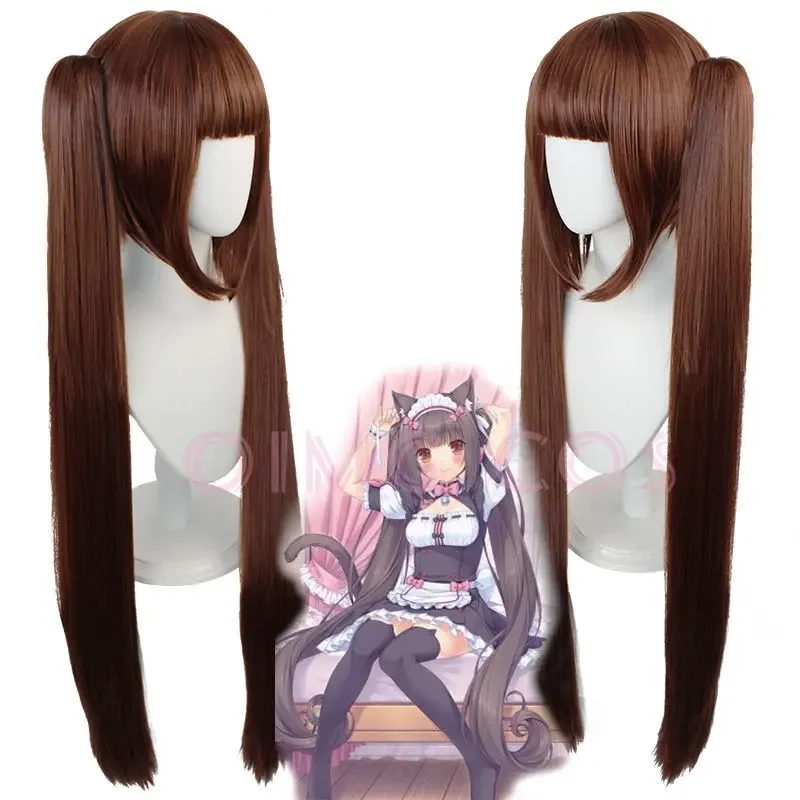 Perruque Cosplay japonaise Nekopara Chocola, jeu d'anime japonais