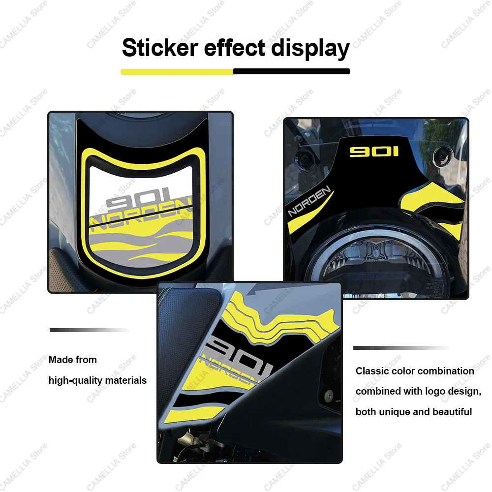 Motorcycle Sticker Set New 3D Epoxy Resin Waterproof Motorcycle Fuel Tank Floor Protection Sticker for Husqvarna Norden 901 2024