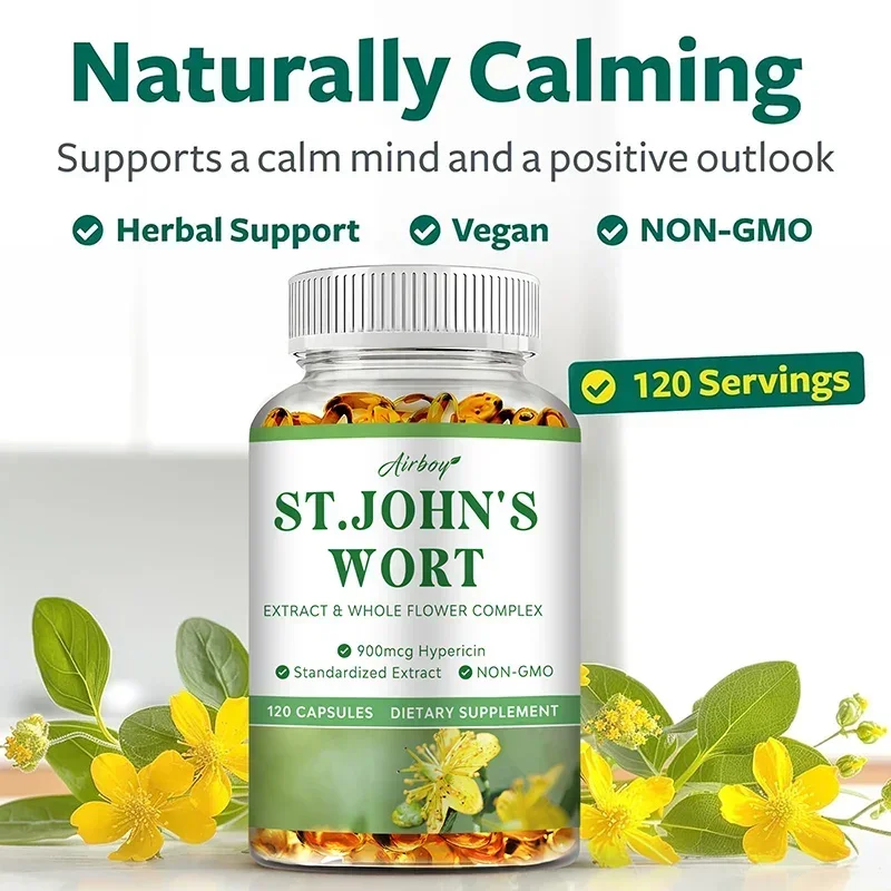 

St. John's Wort - Reduce Stress and Anxiety, Promote Positive Mood, Boost Mental Health, Improves Cognitive Abilities, for Sleep
