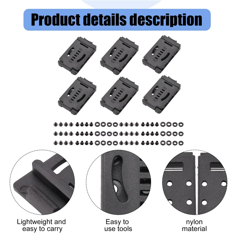 

A53Q-6PCS дорожная пряжка, большая зажим для ремня Tek Lok, петля для ножа, чехол/кобура из кайдекса с фурнитурой, специально для DIY