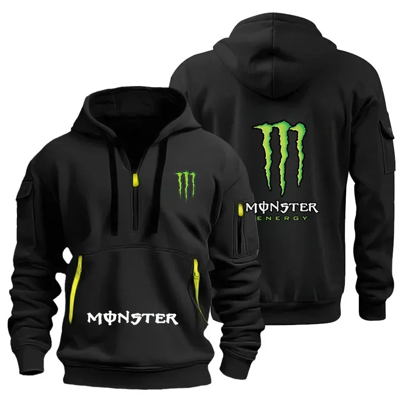 Abrigo con capucha multifuncional Monster Energy, adecuado tanto para hombres como para mujeres, ropa deportiva y cálida, con banda elástica media.