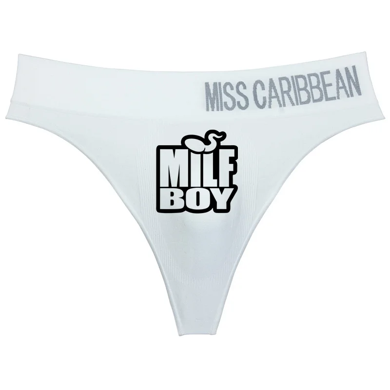 MILF BOY Letters Underwear for Men Hot Sexy Male Underwear String Homme Lingerie High-waist Men Sexy Panties Thong Male GString