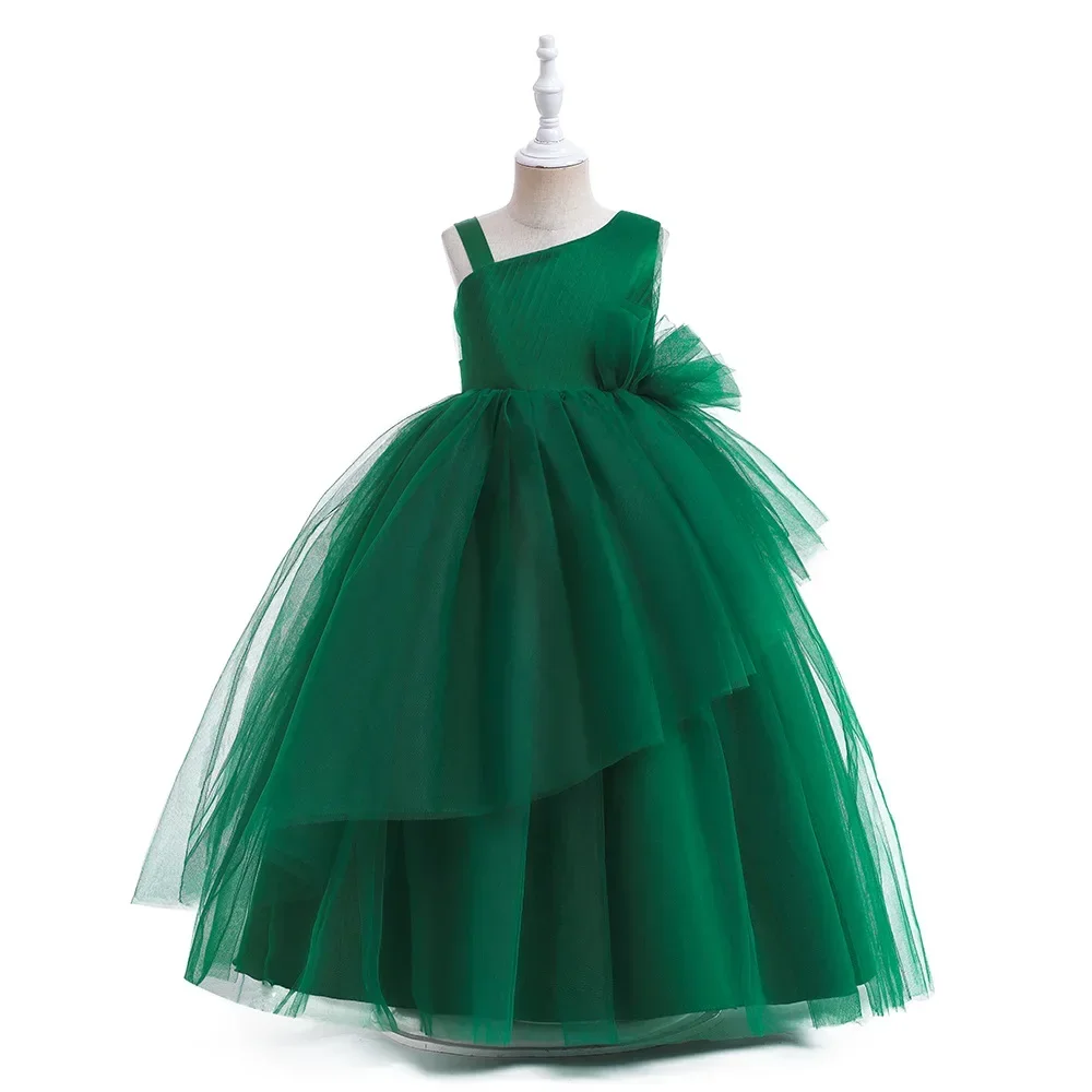Tulle Green Christmas Dresses For Girls Children Costume Elegant Kids Wedding Party Dress Teen Girl Birthday Evening Vestidos
