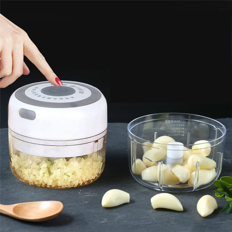 ABGE-100Ml Mini Electric Garlic Grinder Portable Food Press Mincer Seasoning Masher Spice Chopper Kitchen Accessories