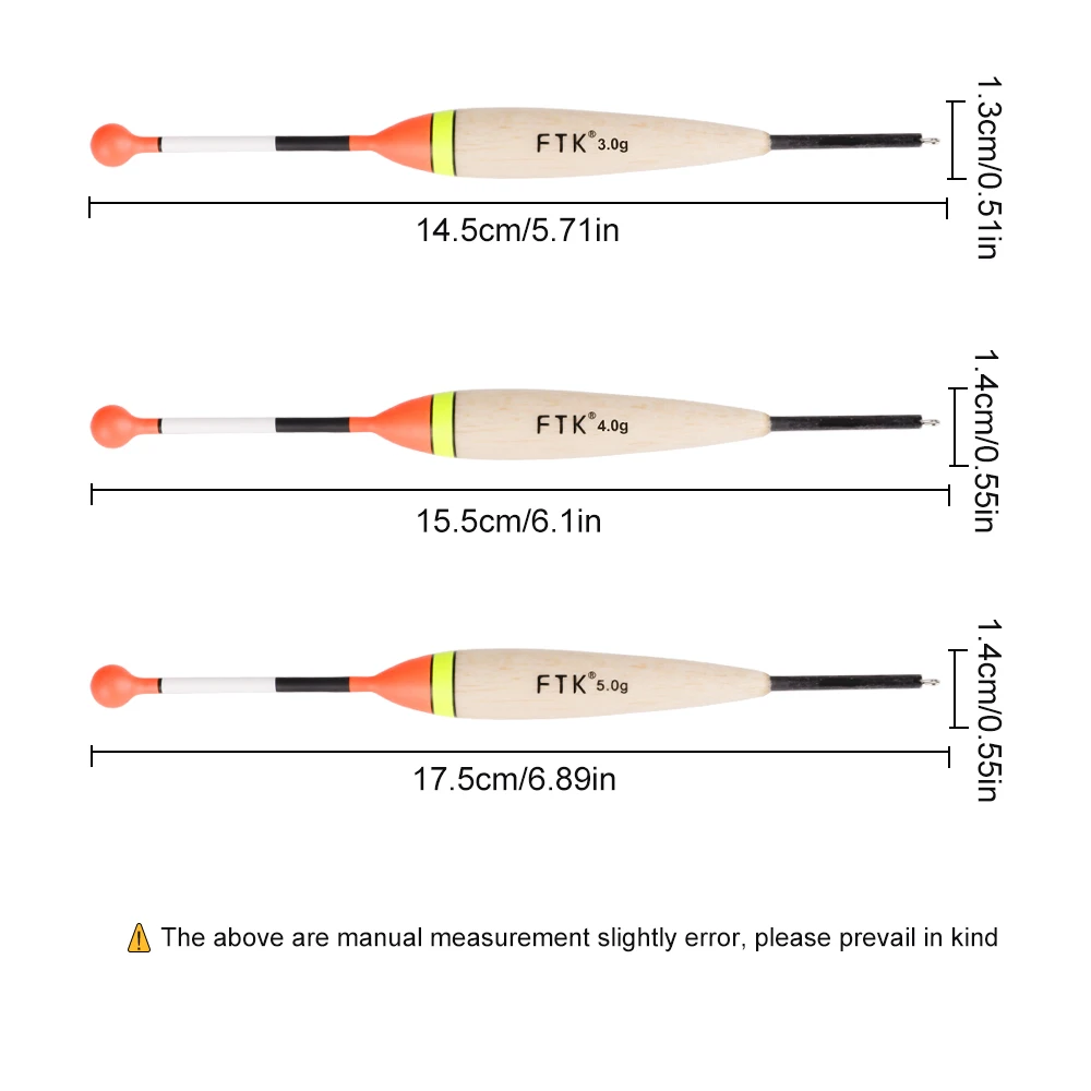 FTK 5pcs/pack Barguzinsky Fir Fishing Float 3g 4g 5g Floating Vertical Buoy Carp Fishing Accessories 14.5cm-17.5cm