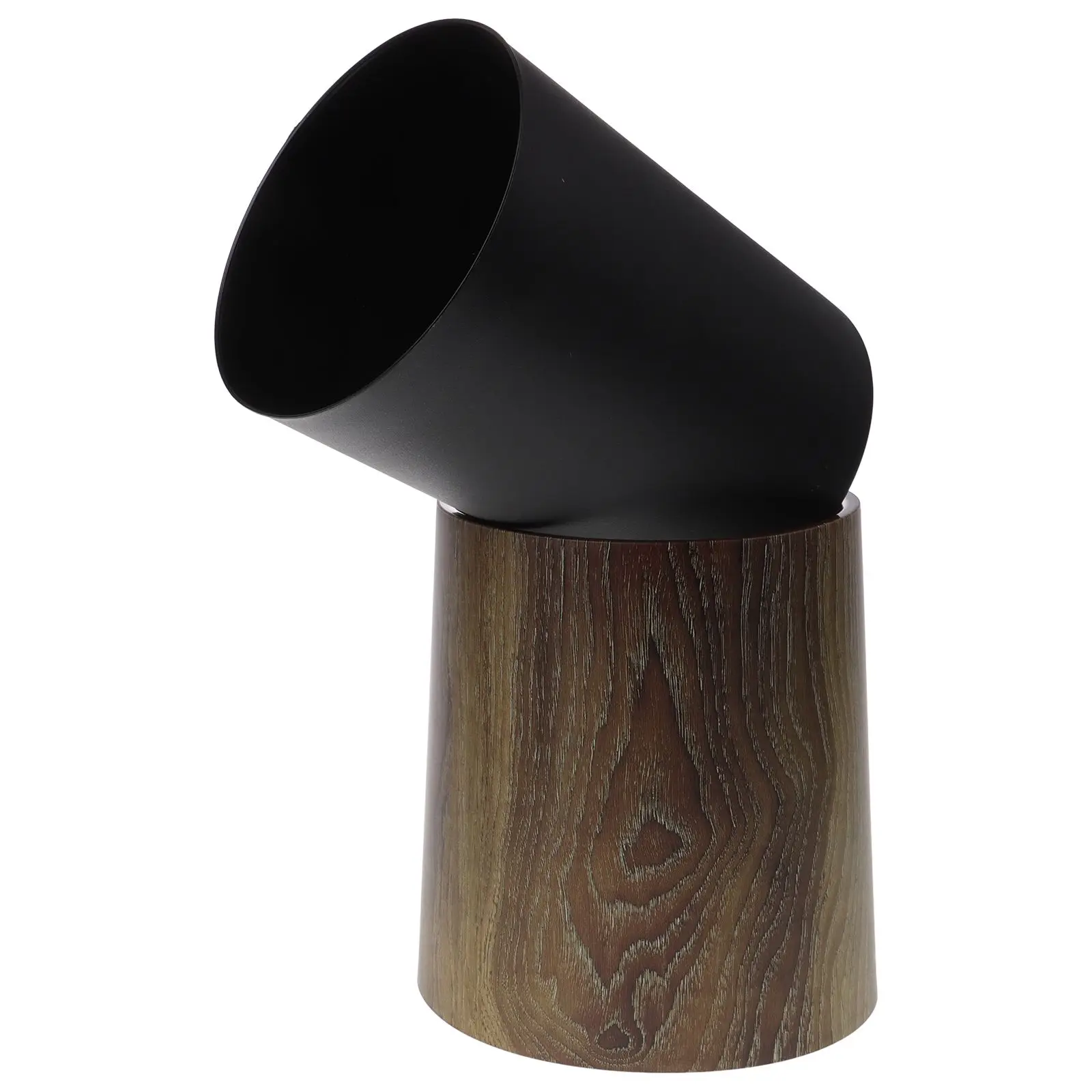 

Imitation Wood Grain Trash Can 15L Large Capacity Kitchen Bathroom Hotel Garbage Bin Waste Basket Trash Bucket