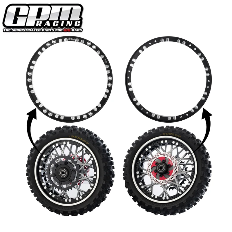 LOSI 1/4 Promoto MX 오토바이 LOS06000용 GPM 합금 7075 전면/후면 휠 강화 링