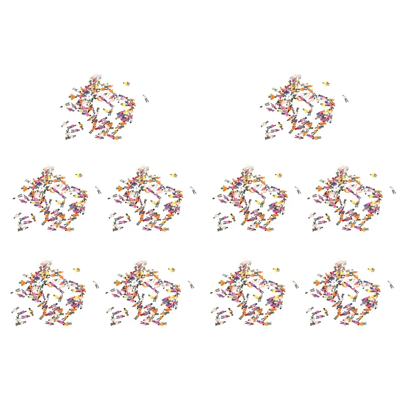 

L81A 2025-1000Pcs Z Scale 1:200 Mix Painted Model People Train Park Street Passenger Figures