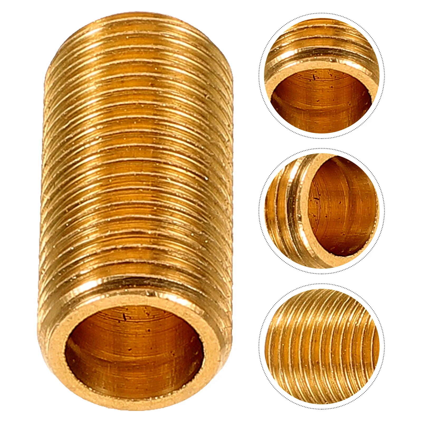 8 Pcs Brass Dental Tube Thread Lamp Pipe Coupling for Light Fixture Repair Full Teeth