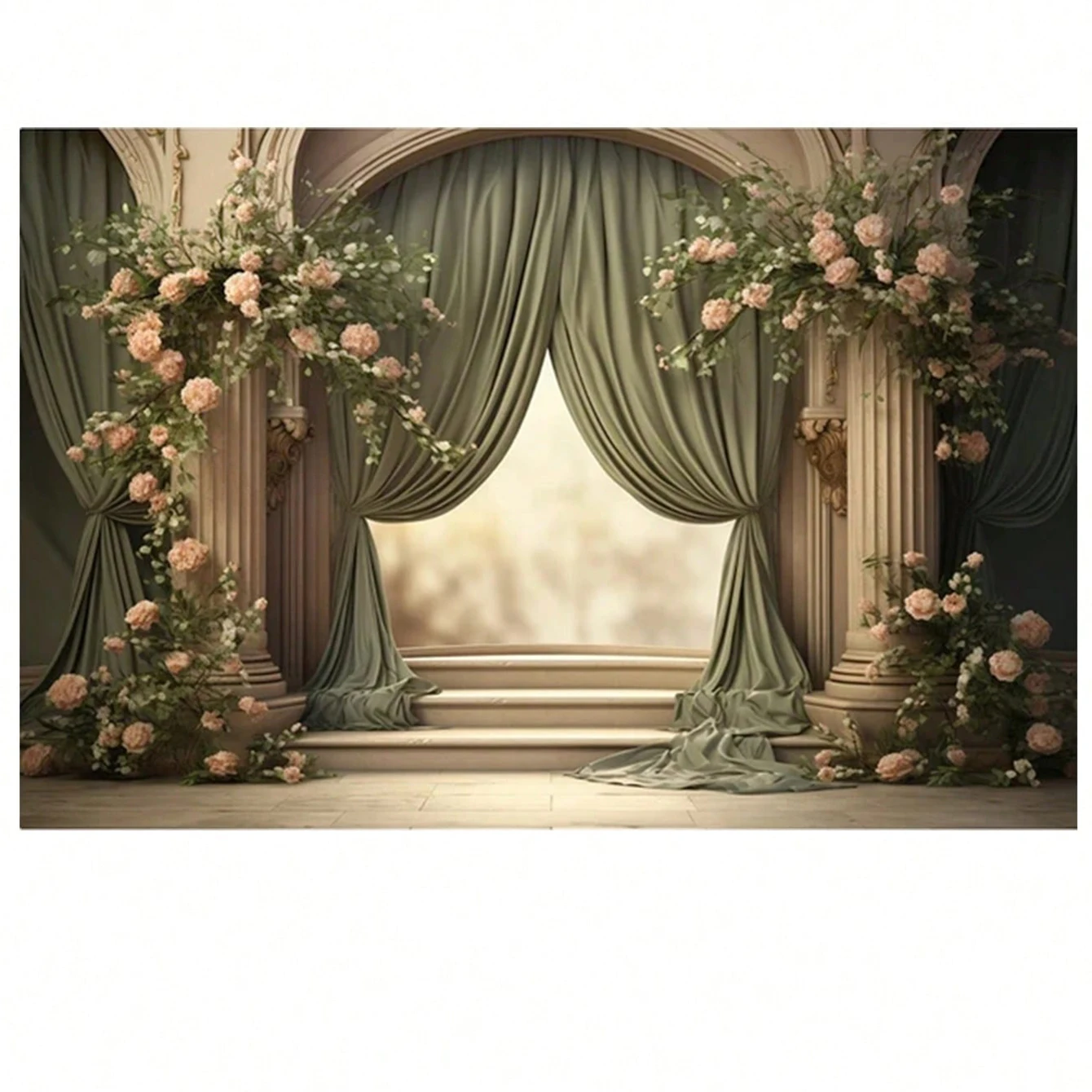 1PC - Flower Party Decoration Background Wall Photography Background Cloth Wedding Valentine's Day Rose