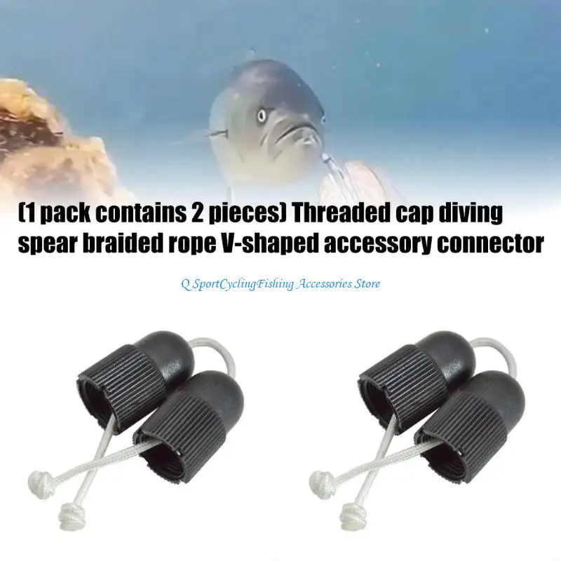  2pcs Wishbone Latex Tube Adapter Wear Resistant Threaded Spearfishing Connector Underwater Spear Connection Accessories view 3