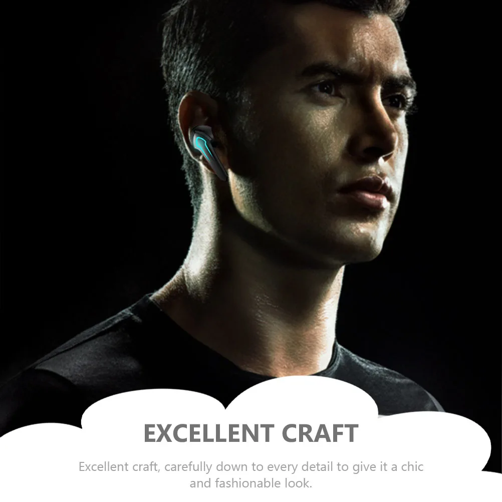 

1 Set Earphones Wireless Earbuds Sport Headphones Noise Reduction Stereo Outdoor Indoor Use Black Wireless Headset For
