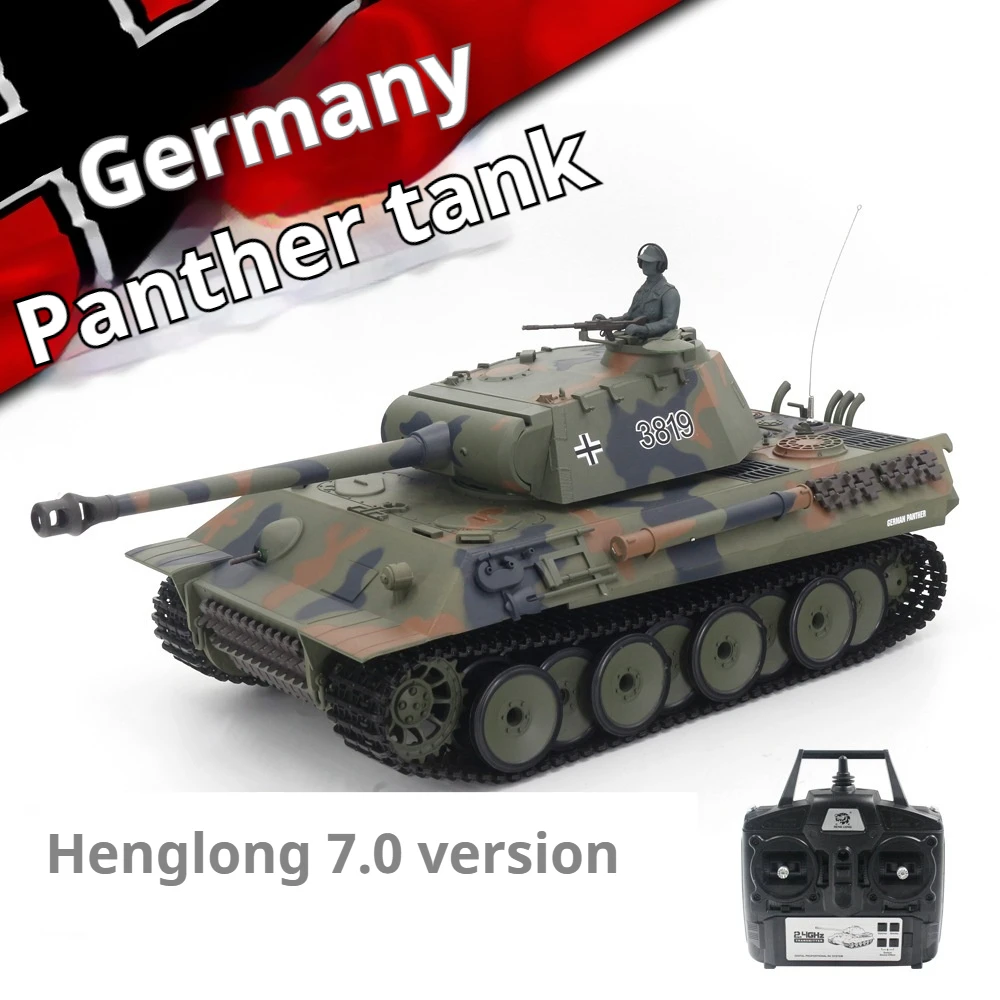 Henglong 1:16 3819-1 7.0 Large German Leopard Combat Remote Control Tank Bb Bullet Combat Military Simulation Model Toy Boy Gift